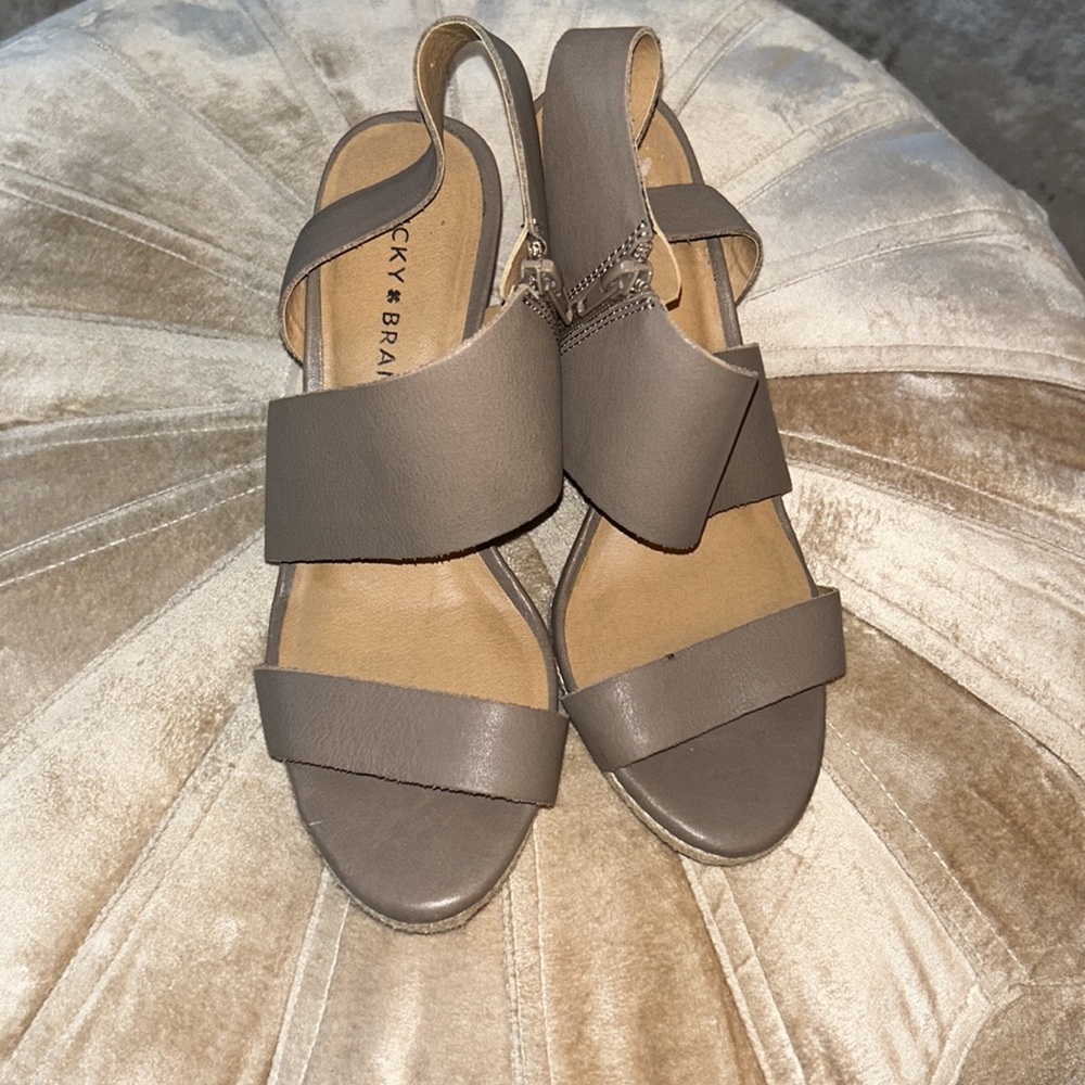 LUCKY BRAND Leather Wedge Sandal